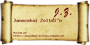 Janecskai Zoltán névjegykártya